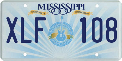 MS license plate XLF108