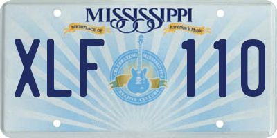 MS license plate XLF110
