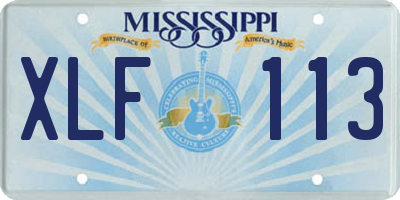MS license plate XLF113