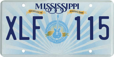 MS license plate XLF115