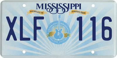 MS license plate XLF116