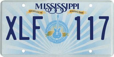 MS license plate XLF117