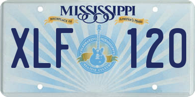 MS license plate XLF120