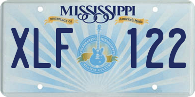MS license plate XLF122