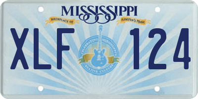 MS license plate XLF124