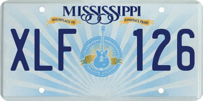 MS license plate XLF126