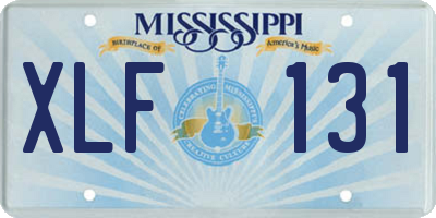 MS license plate XLF131