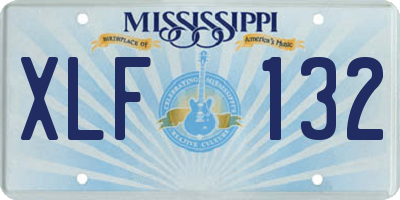 MS license plate XLF132