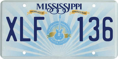 MS license plate XLF136