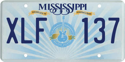 MS license plate XLF137