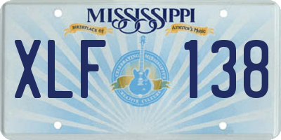 MS license plate XLF138