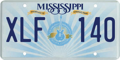 MS license plate XLF140