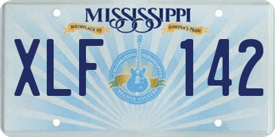 MS license plate XLF142