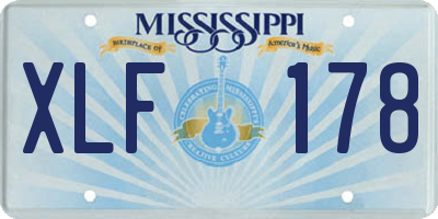 MS license plate XLF178