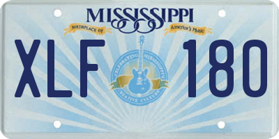 MS license plate XLF180