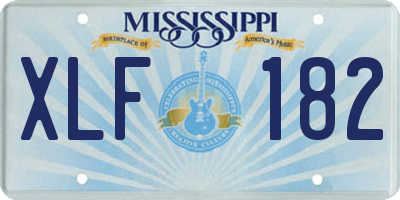 MS license plate XLF182