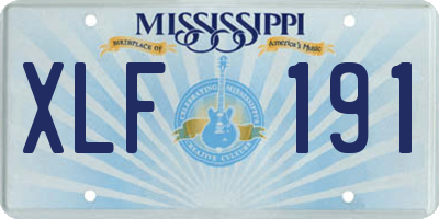 MS license plate XLF191