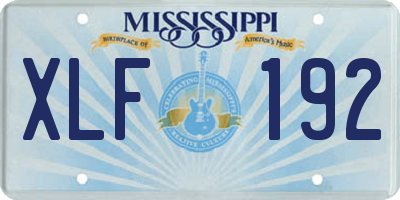 MS license plate XLF192