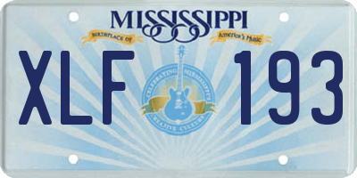 MS license plate XLF193