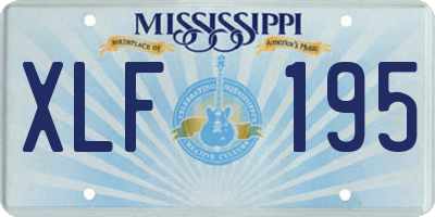 MS license plate XLF195