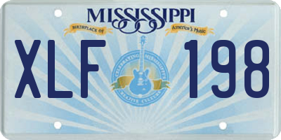 MS license plate XLF198