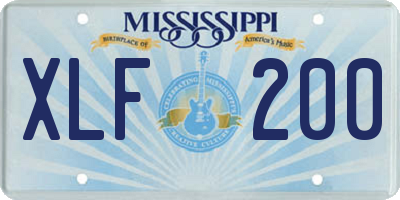 MS license plate XLF200