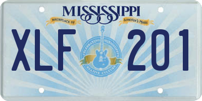 MS license plate XLF201