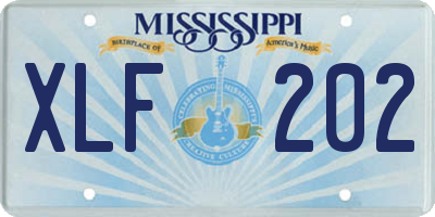 MS license plate XLF202