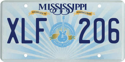 MS license plate XLF206