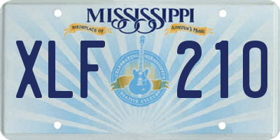 MS license plate XLF210