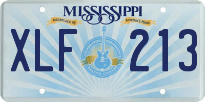 MS license plate XLF213