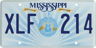 MS license plate XLF214