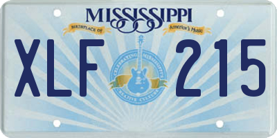 MS license plate XLF215