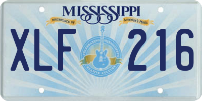 MS license plate XLF216