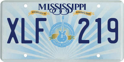 MS license plate XLF219