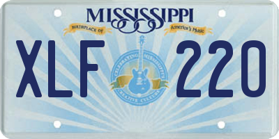 MS license plate XLF220