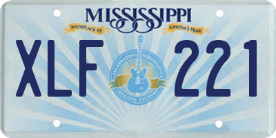 MS license plate XLF221