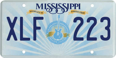 MS license plate XLF223