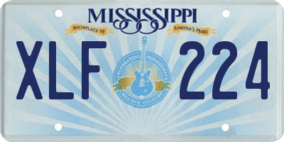 MS license plate XLF224