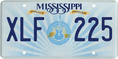 MS license plate XLF225