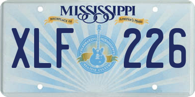 MS license plate XLF226
