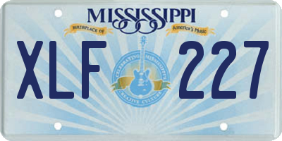 MS license plate XLF227