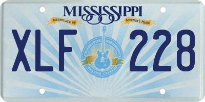 MS license plate XLF228