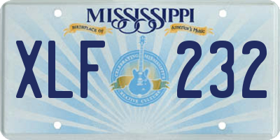 MS license plate XLF232