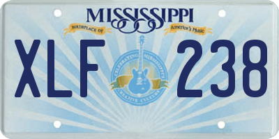 MS license plate XLF238