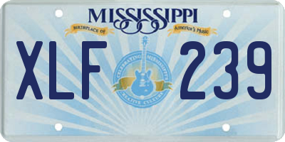 MS license plate XLF239