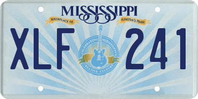 MS license plate XLF241