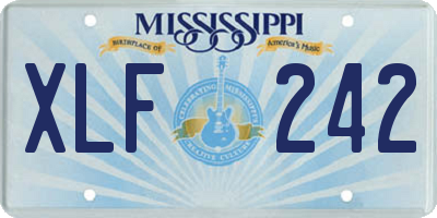 MS license plate XLF242