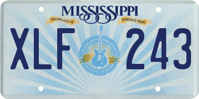 MS license plate XLF243