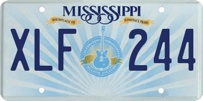 MS license plate XLF244